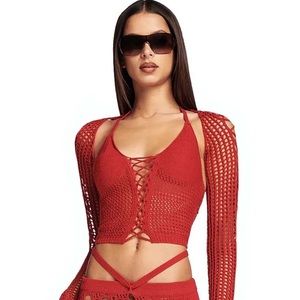 🌹🫧 I AM GIA RED CROCHET 2 PIECE SET 🌹❤️